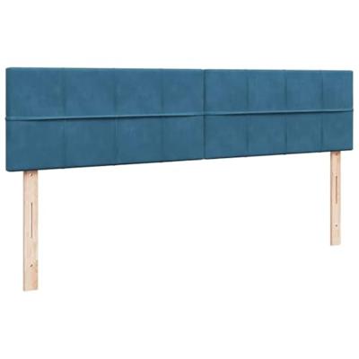 Ottoman bed met matrassen 160x200cm fluweel donkerblauw