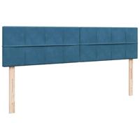 Ottoman bed met matrassen 160x200cm fluweel donkerblauw - thumbnail