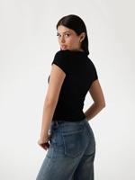 Guess Rib Logo T-Shirt Dames Zwart - Maat XS - Kleur: Zwart | Soccerfanshop - thumbnail