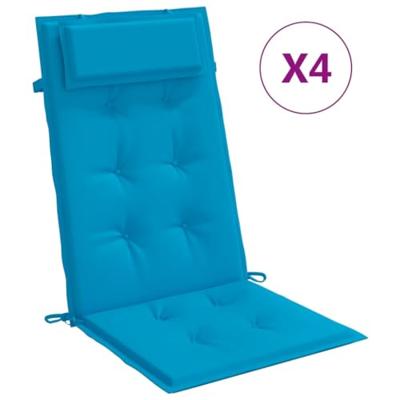 VidaXL Stoelkussens 4 st hoge rug oxford stof lichtblauw