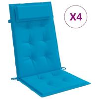 VidaXL Stoelkussens 4 st hoge rug oxford stof lichtblauw - thumbnail
