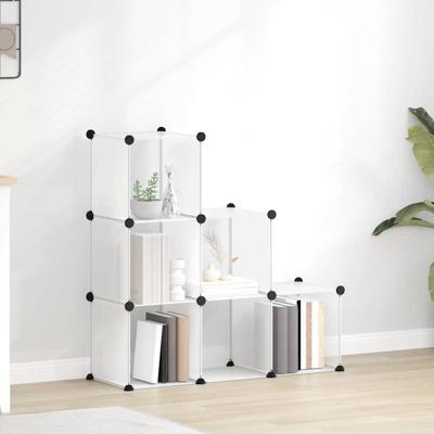 VidaXL Opbergmeubel met 6 vakken polypropeen transparant