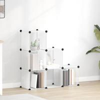 VidaXL Opbergmeubel met 6 vakken polypropeen transparant - thumbnail