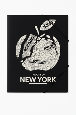 Set van 3 - Documentenmap A4 (Elastomap) - New York Big Apple Design - 24×31 cm - 3 kleppen & hoekelastiek