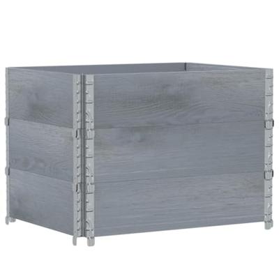 VidaXL Palletopzetranden 3 st 80x60 cm massief grenenhout grijs