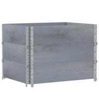 VidaXL Palletopzetranden 3 st 80x60 cm massief grenenhout grijs - thumbnail