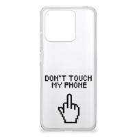 Xiaomi Redmi 10C Silicone-hoesje Finger Don't Touch My Phone - thumbnail