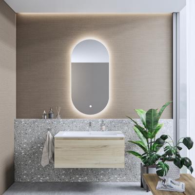 Badkamermeubelset BWS Anubis 80cm 1 Lade Natuur Eiken Met Wastafel (Naar Keuze)