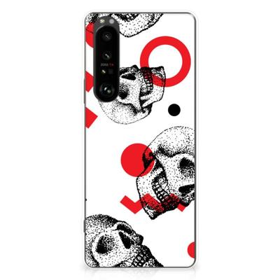 Silicone Back Case Sony Xperia 1 III Skull Red Silicone Back Case Sony Xperia 1 III Skull Red