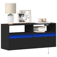 Tv-wandmeubel met LED-verlichting 100x31x45 cm zwart - thumbnail