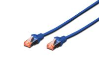 Digitus DK-1644-010-B-10 RJ45 Netwerkkabel, patchkabel CAT 6 S/FTP 1.00 m Blauw Folie afscherming, Afscherming totaal, Afgeschermd, Halogeenvrij, Simplex, - thumbnail