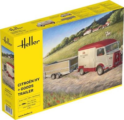 Heller 50331 Citroen HY + Goods Trailer Bouwpakket Schaal 1:24