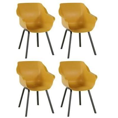 Set van 4 - Hartman Sophie Element dining armstoel - Curry yellow