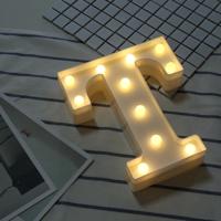 Alfabet T Engelse letter vorm decoratieve licht droge batterij aangedreven warm wit staande opknoping LED vakantie licht - thumbnail