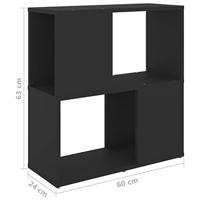 VidaXL Boekenkast 60x24x63 cm bewerkt hout zwart - thumbnail