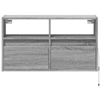 Tv-wandmeubel met LED 80x31x45 cm grijs sonoma eikenkleurig - thumbnail