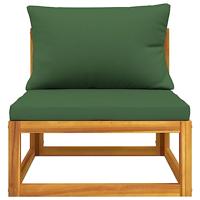 2-delige Loungeset met kussens massief acaciahout - thumbnail