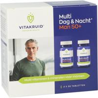 Vitakruid Multi Dag & Nacht Man 50+ 100% Vegan 2 x 30 60 Tabletten - thumbnail