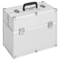 VidaXL Make-up koffer 38x23x34 cm aluminium zilverkleurig - thumbnail