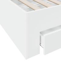 Bedframe met lades bewerkt hout wit 120x190 cm - thumbnail