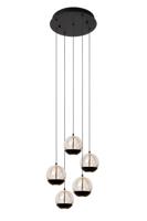 Lucide SENTUBAL - Hanglamp - Ø 35 cm - LED Dimb. - 5x5,2W 2700K - Zwart - thumbnail