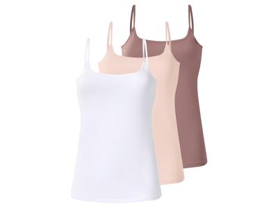 esmara Set van 3 dames spaghettitops (Donkerroze/grijs, XS (32/34))