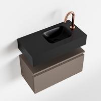 MONDIAZ ANDOR 60cm toiletmeubel smoke. LEX 60cm wastafel urban rechts 1 kraangat - thumbnail