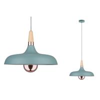 Paulmann Neordic Juna 79655 Hanglamp LED E27 20 W Zachtgroen, Koper, Hout - thumbnail