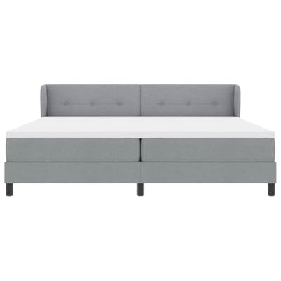 Boxspringbed met matras stof lichtgrijs 200x200 cm