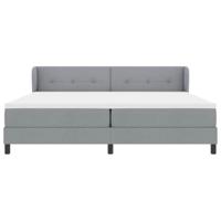 Boxspringbed met matras stof lichtgrijs 200x200 cm - thumbnail