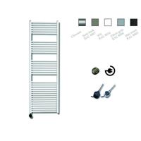 Elektrische Design Radiator Sanicare Plug & Play 172x45 cm Wit 920 Watt Met Chroom Thermostaat Links - thumbnail