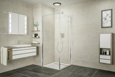 Ben Meteora douchecabine rechtsdraaiend incl. antikalk 90x90x200cm chroom