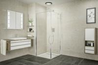 Ben Meteora douchecabine rechtsdraaiend incl. antikalk 90x90x200cm chroom - thumbnail