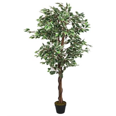 VidaXL Kunstplant ficus 630 bladeren 120 cm groen