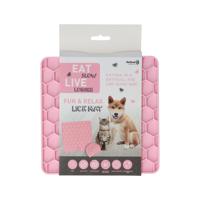 Eat Slow Live Longer Lick Mat Honeycomb Roze - thumbnail