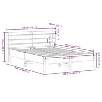 Bedframe zonder matras massief grenenhout wit 140x190 cm - thumbnail