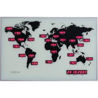 NeXtime NE-2897 Wandklok 55 X 36 Cm, Alu, World Time Digit - thumbnail