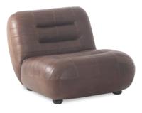 Dutchbone Fauteuil 'Wyatt' Wax Leder, kleur Chocolate - thumbnail