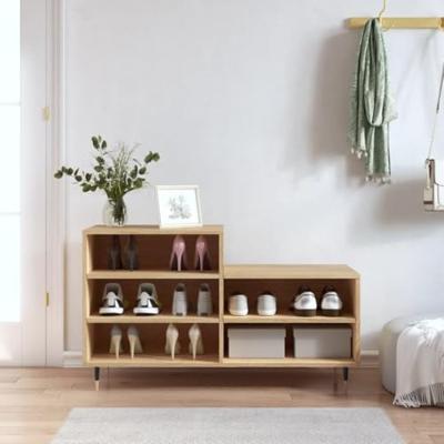 VidaXL Schoenenkast 102x36x60 cm bewerkt hout sonoma eikenkleurig VidaXL Schoenenkast 102x36x60 cm bewerkt hout sonoma eikenkleurig