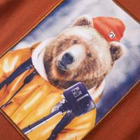 Kindershirt met lange mouwen berenprint 104 oranjebruin - thumbnail