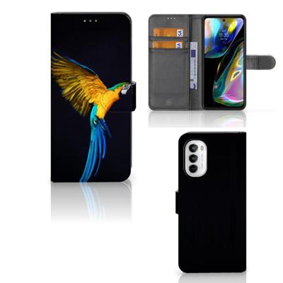 Motorola Moto G52 | Moto G82 | Telefoonhoesje | Met pasjeshouder | Papegaai