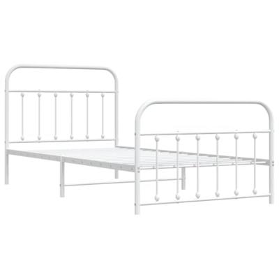 Bedframe met hoofd- en voeteneinde metaal wit 100x200 cm