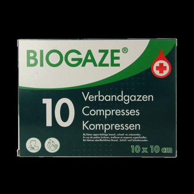 Biogaze Verbandgazen 10x10cm 10st Biogaze Verbandgazen 10x10cm 10st