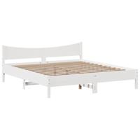 Bedframe zonder matras massief grenenhout wit 180x200 cm - thumbnail