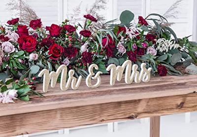 Houten Decoratie Mr & Mrs Goud Glitter
