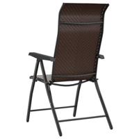 Tuinstoelen 2 st inklapbaar poly rattan bruin - thumbnail