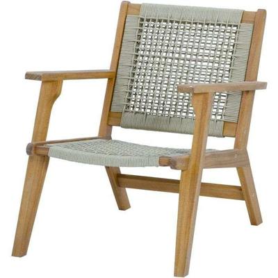 Lage fauteuil in FSC Acaciahout en gevlochten hars - 1 persoons - Merida - Olijfgroen Lage fauteuil in FSC Acaciahout en gevlochten hars - 1 persoons - Merida - Olijfgroen