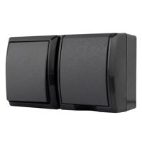 REV 0007861900 Stopcontact (opbouw) Met schakelaar IP44 Antraciet - thumbnail