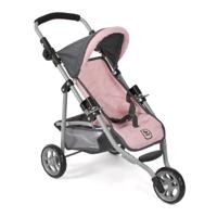 Poppenwagen Jogger Lola - Melange Antraciet Roze - thumbnail