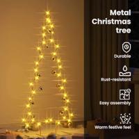 Metalen kerstboom met standaard Goud 150 cm Poedergecoat staal - thumbnail